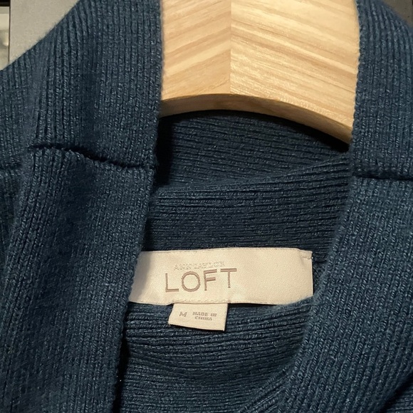 LOFT Mockneck Teal Tunic Sweater M EUC - Picture 7 of 7